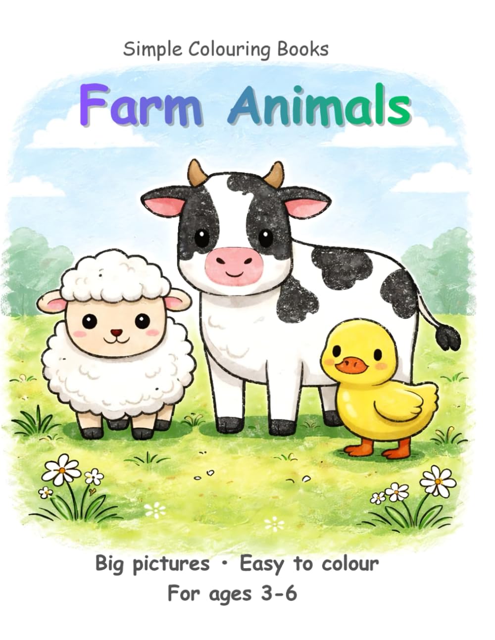 Farm Animals Colouring Book: Big Pictures, Easy to Colour