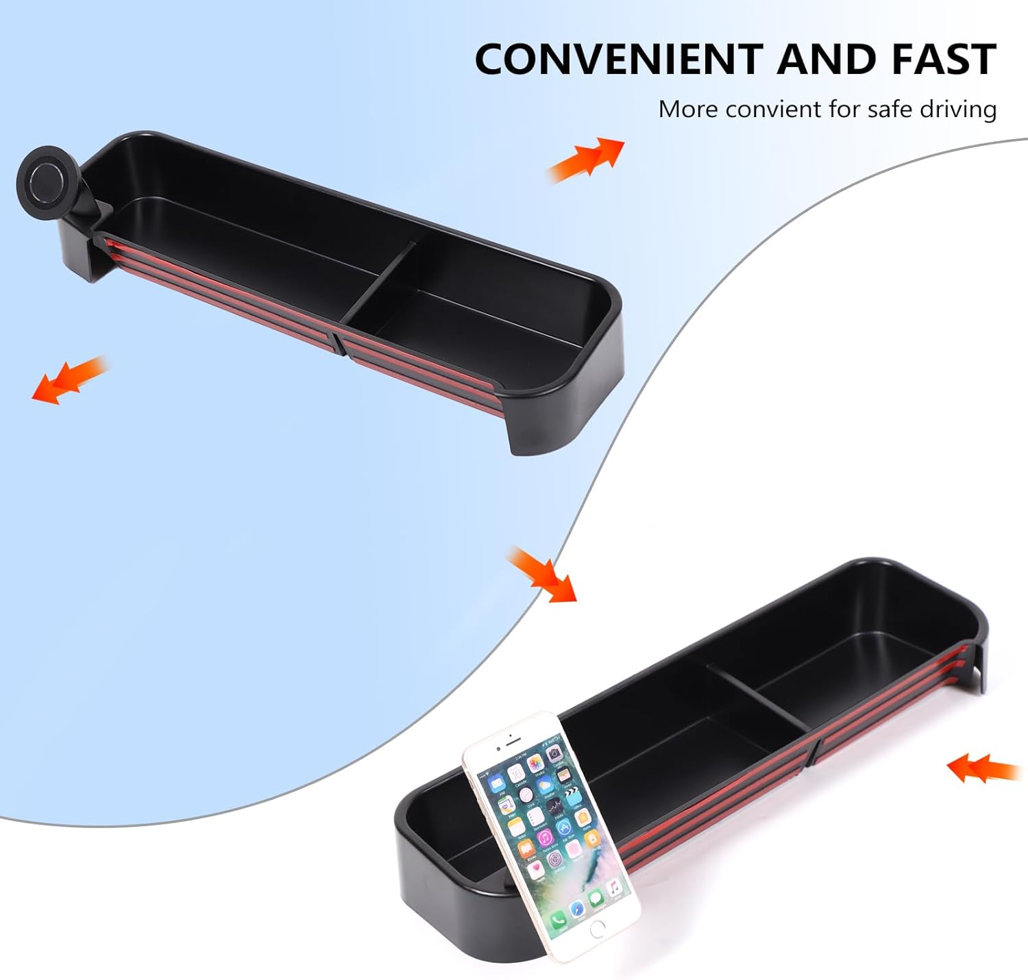 Car Dashboard Behind Screen Storage Tray Compatible with INEOS Grenadier 2020-2025 ABS Dashboard Non-Slip Storage Organizer Tray Phone Holder Tray (Style F)