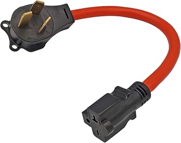 FC-105621T NEMA 10-50P Adapter Plug 3 Prong to Female NEMA 6-15R or 6-20R welder EV Charger Power Cord Output 250V...