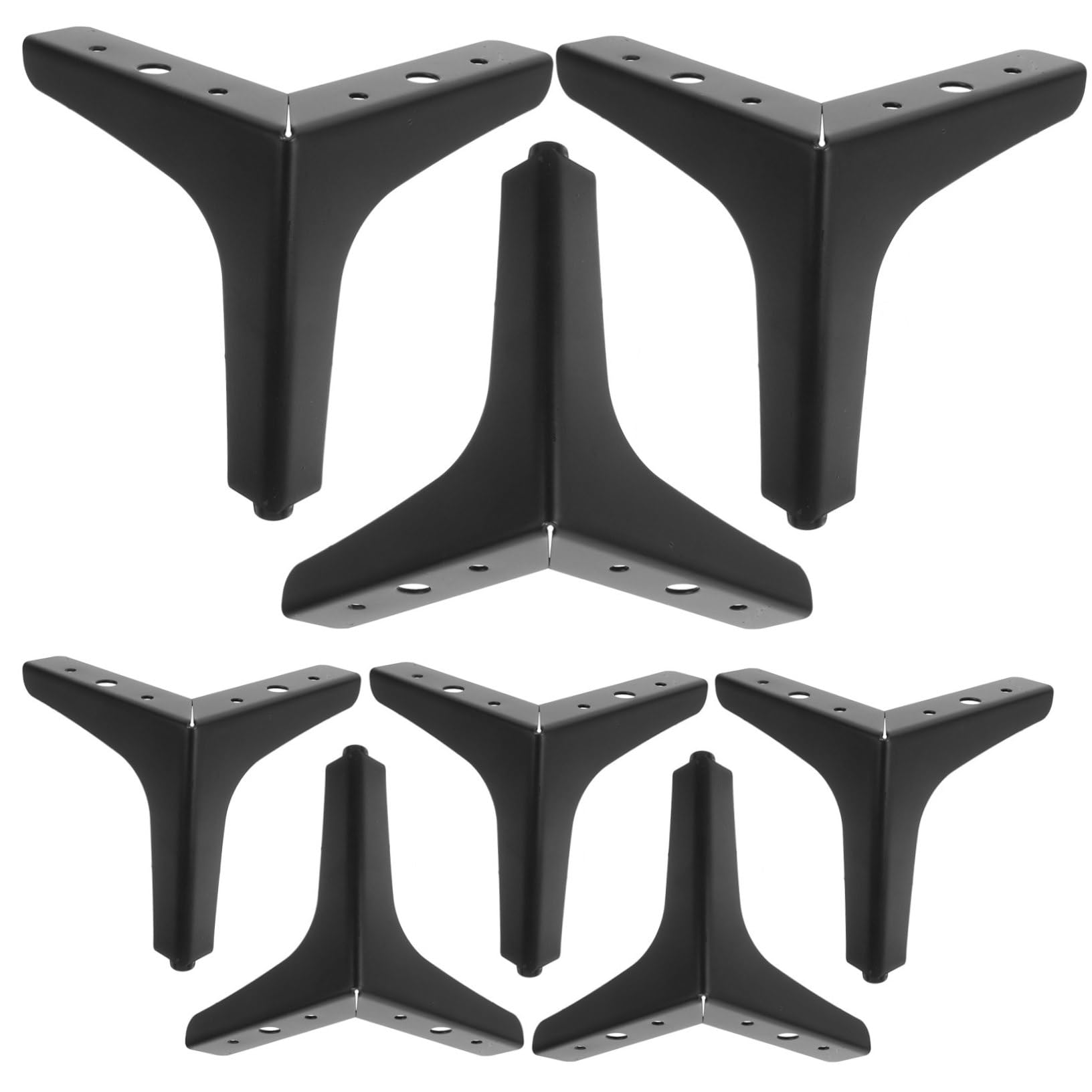 Meubles métalliques noirs jojofuny : lot de 8 supports durables pour table basse et cabinet