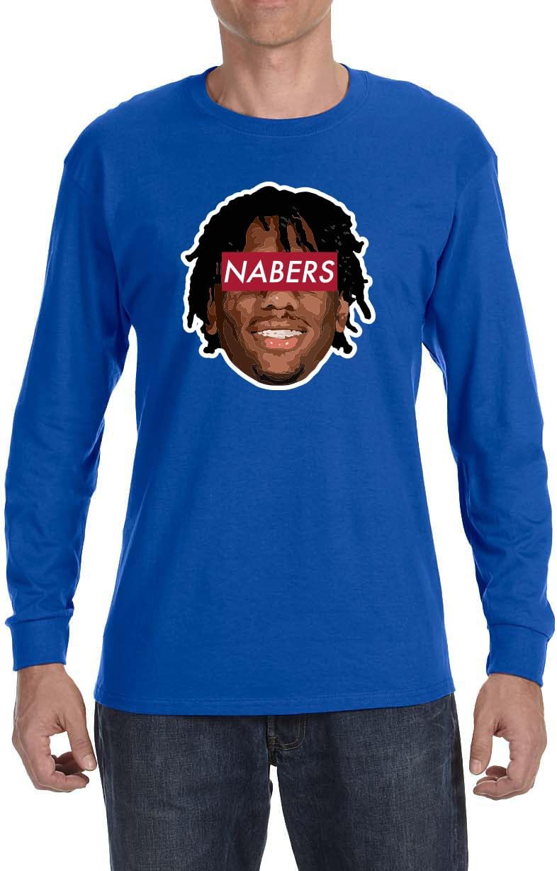 Long Sleeve Blue New York Malik Nabers Face Logo T-Shirt