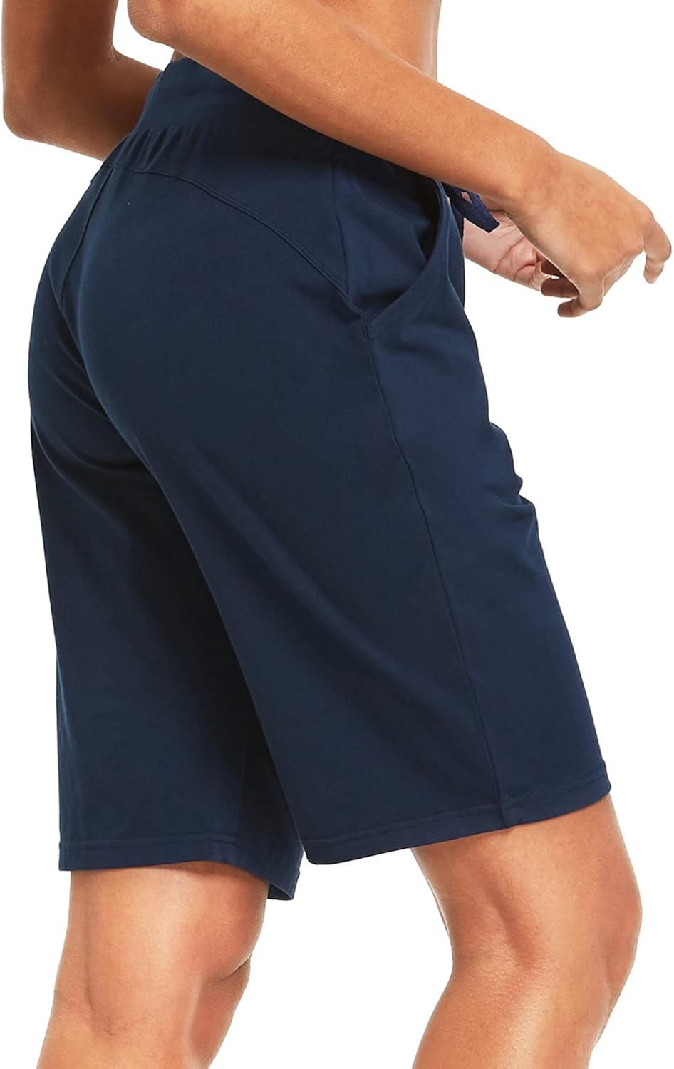 BALEAF Women's 10" Athletic Workout Bermuda Shorts Cotton Long Shorts Lounge Yoga Walking Pajama Sweat Shorts with Pockets : Sports & Outdoors