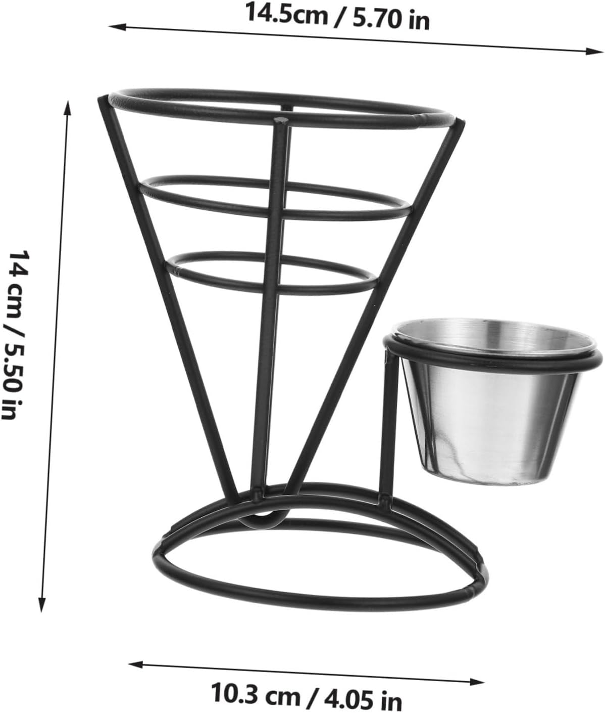 Decorative Cone Shaped French Fry Stand with Sauce Cup Holder Portable Food Storage Basket for Snacks for Parties Home and Restaurants for Safe Use