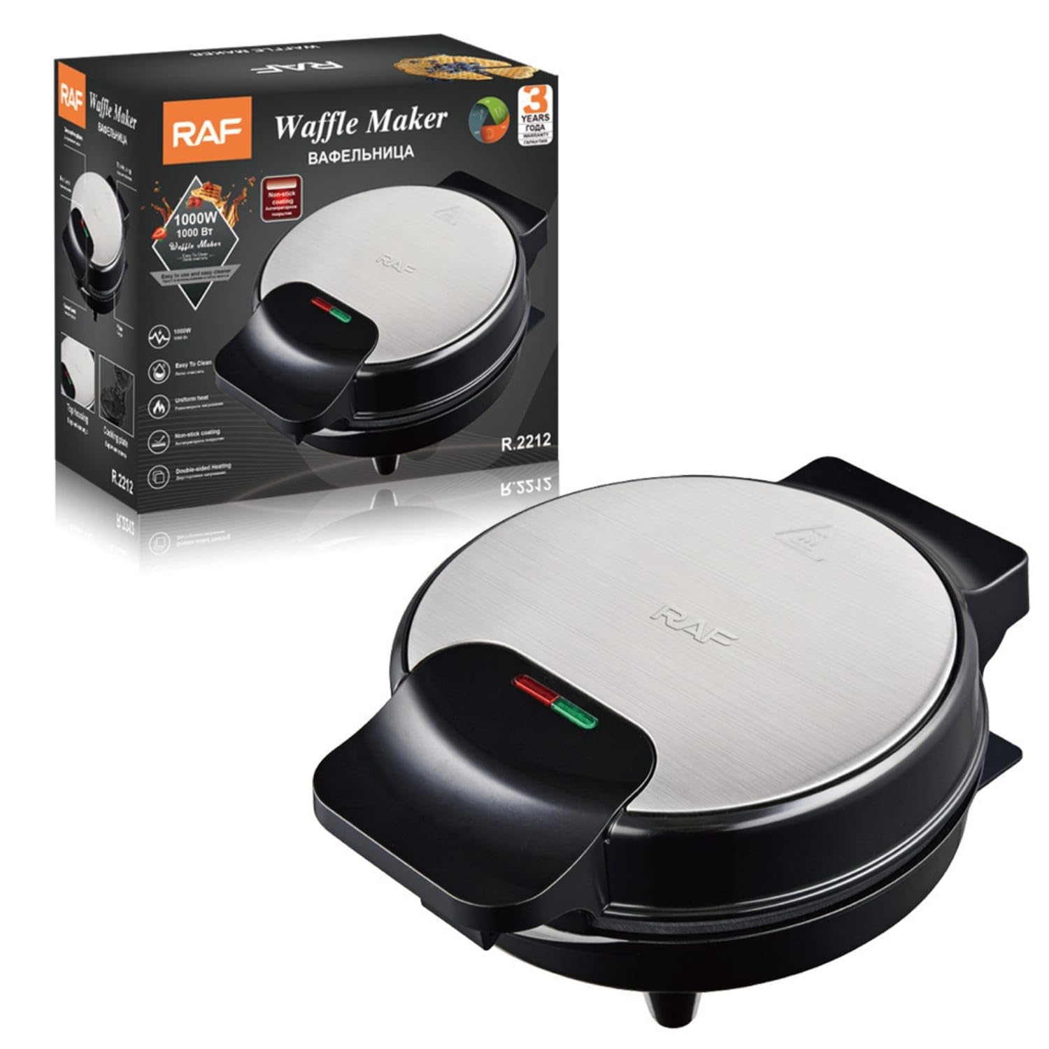 Double-Sided Heating Clamshell Waffle Maker Non-Stick E | Double-Sided Heating Clamshell Waffle Maker Non-Stick Electric Compact Breakfast Appliance 1000 W Us 110V-image-42