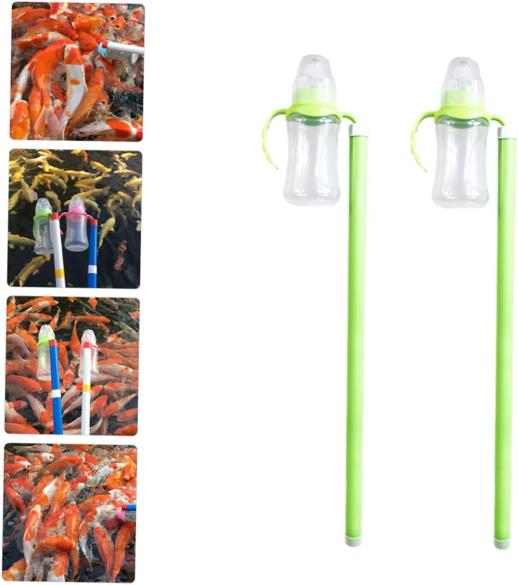 SUPVOX 2pcs Fish Food Feeder Bottle Pole Aquarium Carp Feeder for Feeding Design for Betta