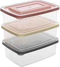 مجموعة علب تخزين بلاستيكية ذكية للثلاجة سعة 600 مل من الهزاز، مجموعة من 3 حاويات طعام محكمة الغلق مع اغطية مانعة للتسرب، مثالية للوجبات الخفيفة والتوابل والاجزاء الصغيرة - متعددة الالوان