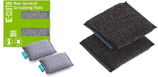 E-Cloth 2-Pack Non-Scratch Scrubbing Pads, 100 Wash Promise & Vileda Powerpad Stainless Steel Scourers (1 Pack)