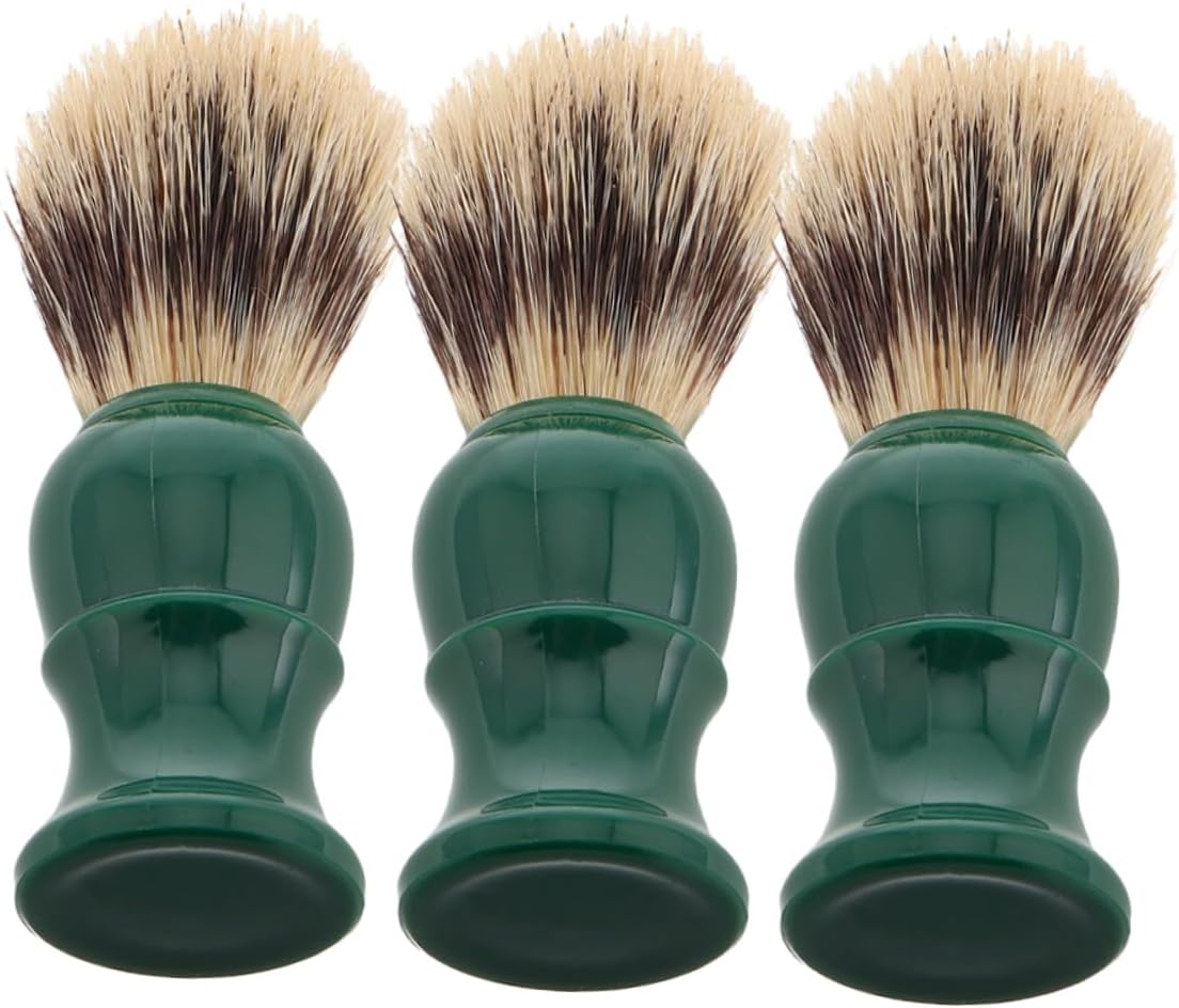 VICASKY 3PCS Wooden Handle Shaving Brush Set for Men Soft Bristles Foam Applicator for Beard Grooming Portable Travel Shave Brush for Wet Shaving