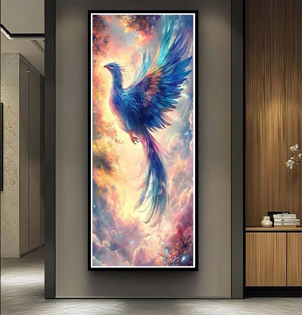 Diamond Art Painting Kits for Adults 80x160cm, 5D Large Diamond Painting Bird Full Round Drill Gem Art Abstract Clouds Crystal Cross Stitch Arts Paint by Numbers for Home Wall Decor Gifts -LR1151