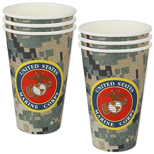Havercamp U.S. Marines Party Cups-16 Pack-16 Oz-Heavy Duty-Military