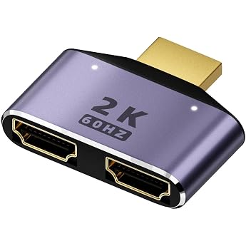 HDMI 1 in 2 Out Splitter Adapter 2K @ 60hz HDMI 2 in 1 HD Display Switch HDTV 1 Male to 2 Female Male for LCD TV Box PS3 Laptop