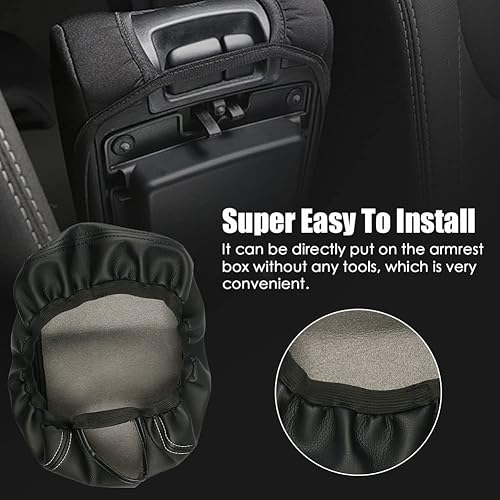 Miniatura 5 de sportuli Funda de consola central de cuero antiarañazos para reposabrazos, reemplazo para accesorios Toyota 4Runner 2010-2022 2023 2024 (línea