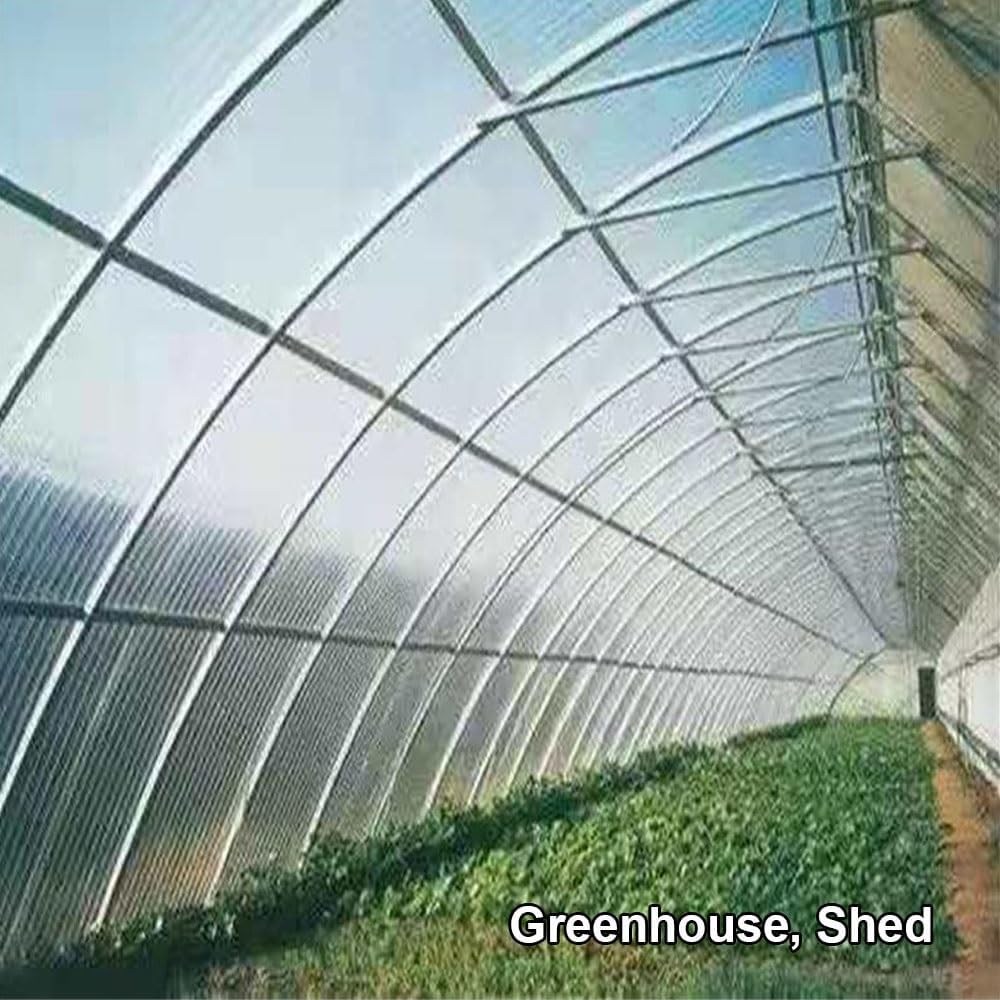 Polycarbonate Roofing Sheet UV Resistant Greenhouse Daylighting Panels Width 100cm/3.3ft Length 200-2000cm/6.5-65.6ft Garage Shed Transparent Roofing Cladding Panel 1.5mm(3.3x26.2ft/1x8.0m)