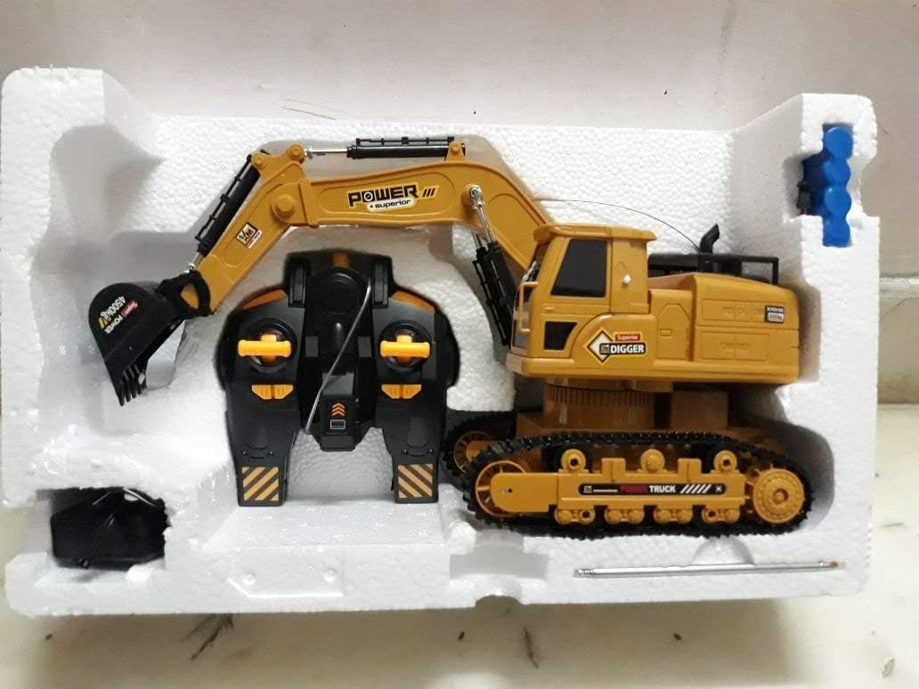 SAJANI 7 Channel Excavator & Bulldozer Construction Vehicle Toy, Kid, Multicolor