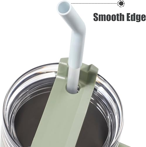 Miniatura 10 de Greant 8 popotes de plástico para vasos Stanley de 40 onzas, popotes de 12 pulgadas para taza Stanley, vienen con 4 toppers de tubo y 2 cepillos,