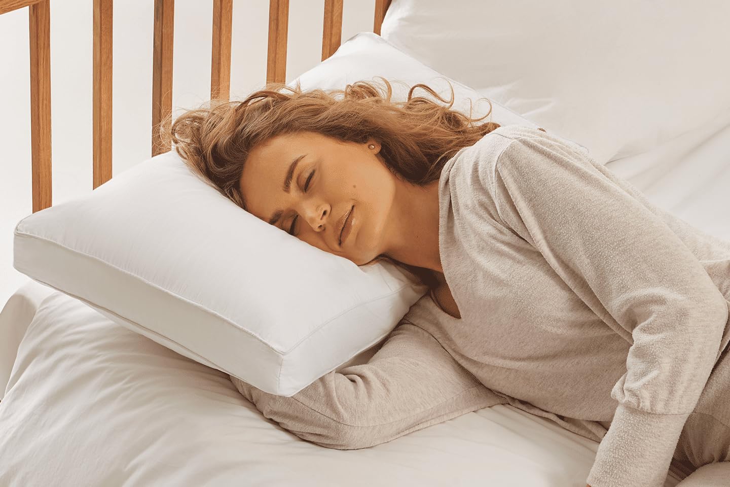Kally Sleep White Kally Ultimate Side Sleeping Pillow - Best Boxed Shaped Pillow For Neck Support & Side Sleeping Position - Hypoallergenic Hollowfibre - 70 X 40Cm,