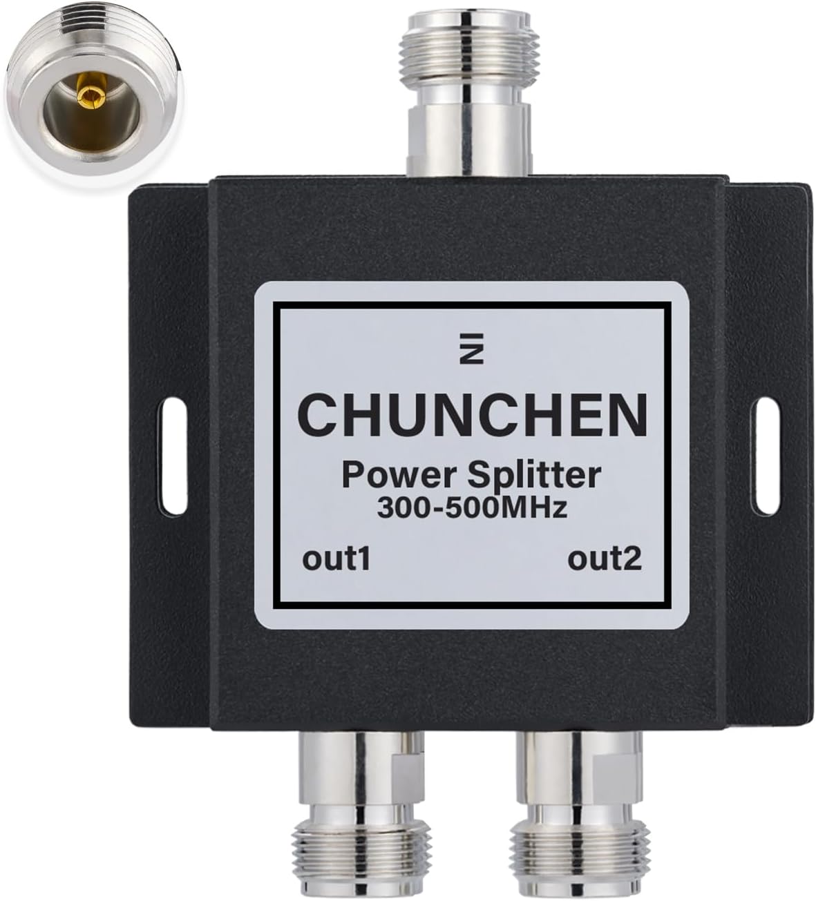 2 Way N Female Connector Signal Splitter 50 Ohm Power Splitter 300MHz-500MHz N Female Walkie Talkie Signal Splitter 1 Input 2 Output