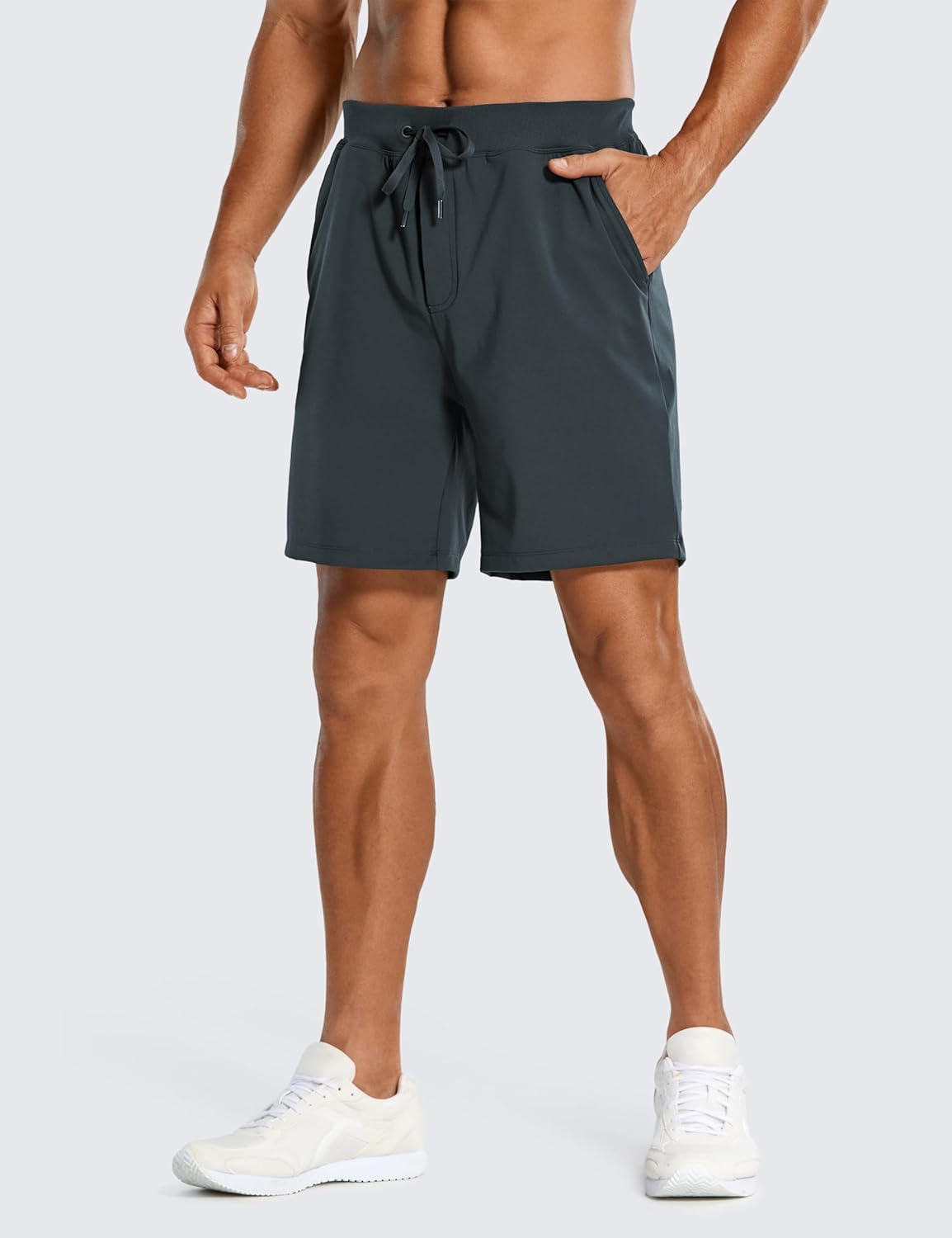 CRZ YOGA Men's Four-Way Stretch Workout Shorts - 7'' Soft Durable for Casual Athletic with Pockets - Image 4
