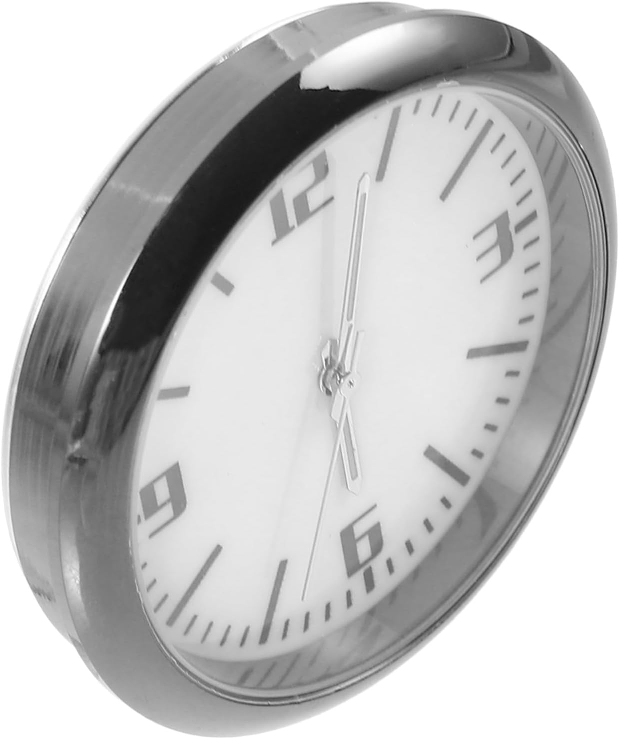 Car Interior Clock Mini Dashboard Clock for Car Metal White