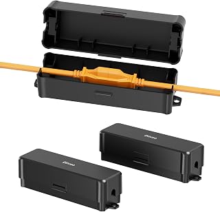 Outdoor Extension Cord Safety Cover, Diivoo 3 Pack Weatherproof Electrical Connection Box to Protect Outdoor Plug, Outlet, Socket, Christmas Holiday Decoration Light, Black
