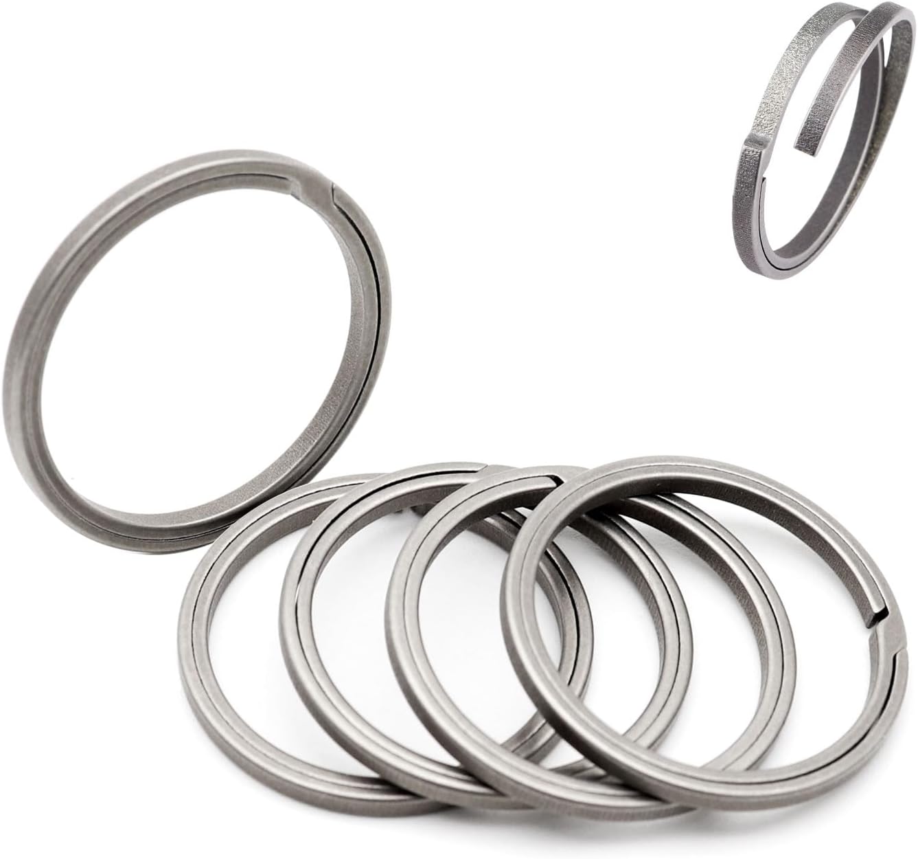 Side Pushing Titanium Key Rings for Key Carabiner Quick Release EDC Split Rings for Keychains Heavy Duty