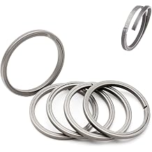 Titanium Key Rings Heavy Duty Side Push Easy Open Split Keychain Rings | No Nail Damage, Ultra Lightweight Dog Tag Ring, Bulk Keyrings for Car Keys, Hypoallergenic, Never Rusty, EDC Gift for Men