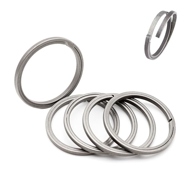 Titanium Key Rings Heavy Duty Side Push Split Key Chain Rings for Key Carabiner Quick Release Keychain Rings