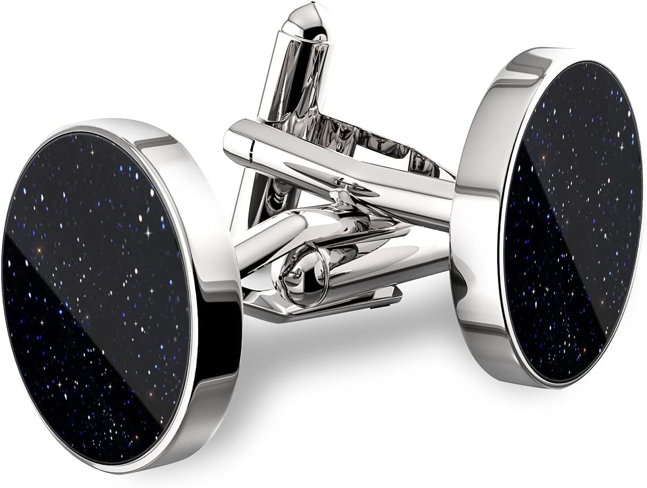 UHIBROSCufflinks For Men, 316L Stainless Steel Tuxedo Shirt Cuff Links Shirt Accessories Unique Business Groom Wedding Black Silver Gold Jewelry Gift for Son, Father, Husband, Boyfriend
