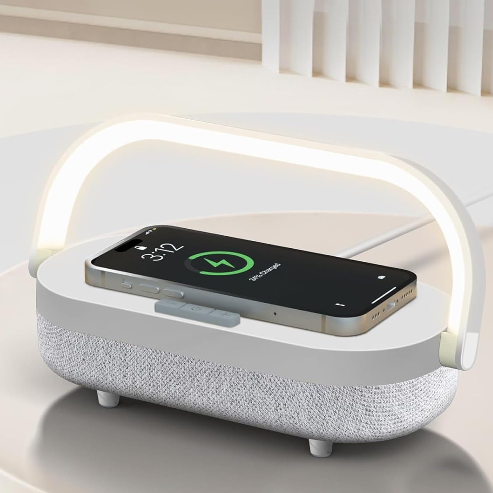 iGaur Nightstand Lamp with Wireless Charger & Bluetooth Speaker