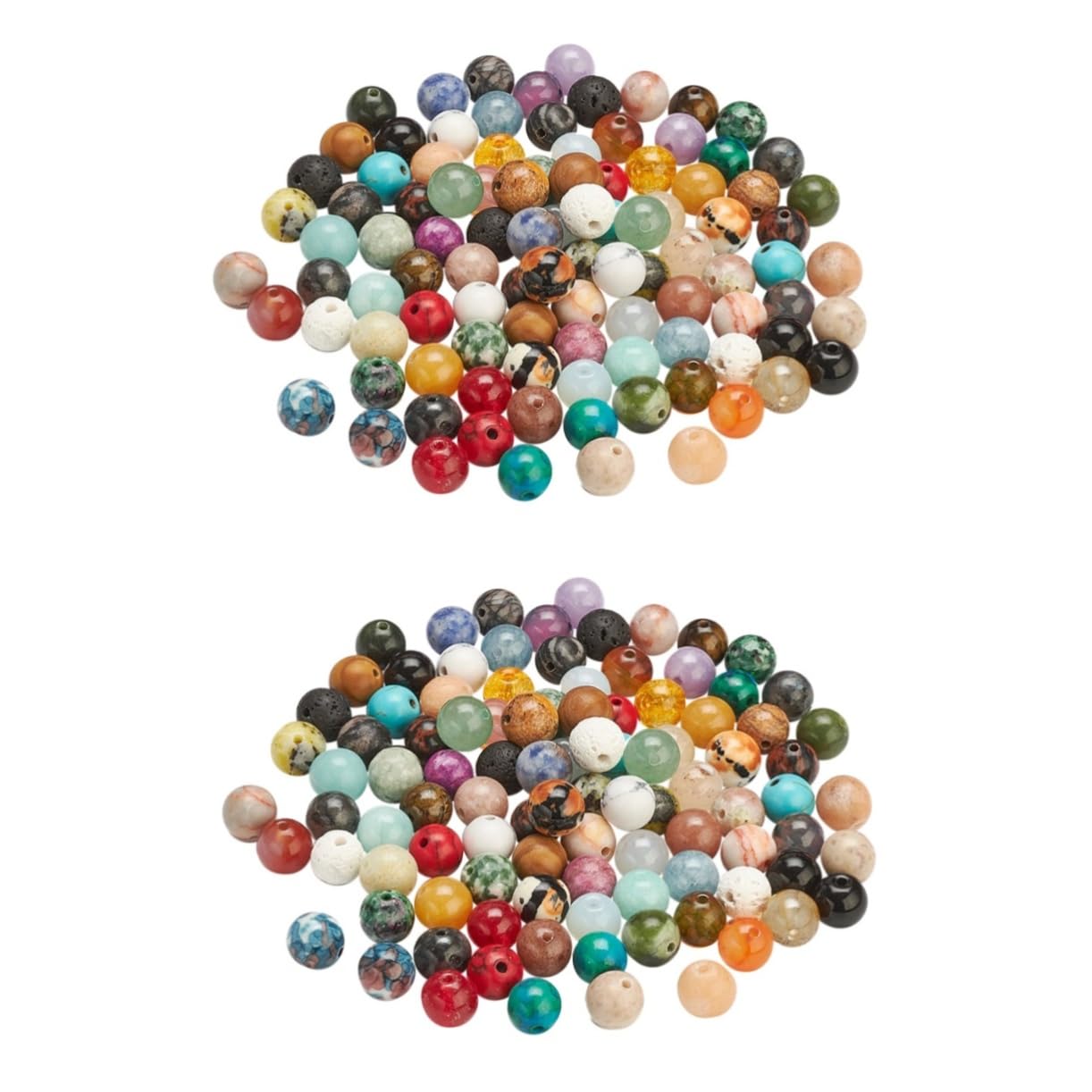 Lurrose 2 Sets Perlen Zur Schmuckherstellung Bügelperlen-set Runde Perlen Charms-perlen Bastelperlen Abstandsperlen 50 Stück * 2