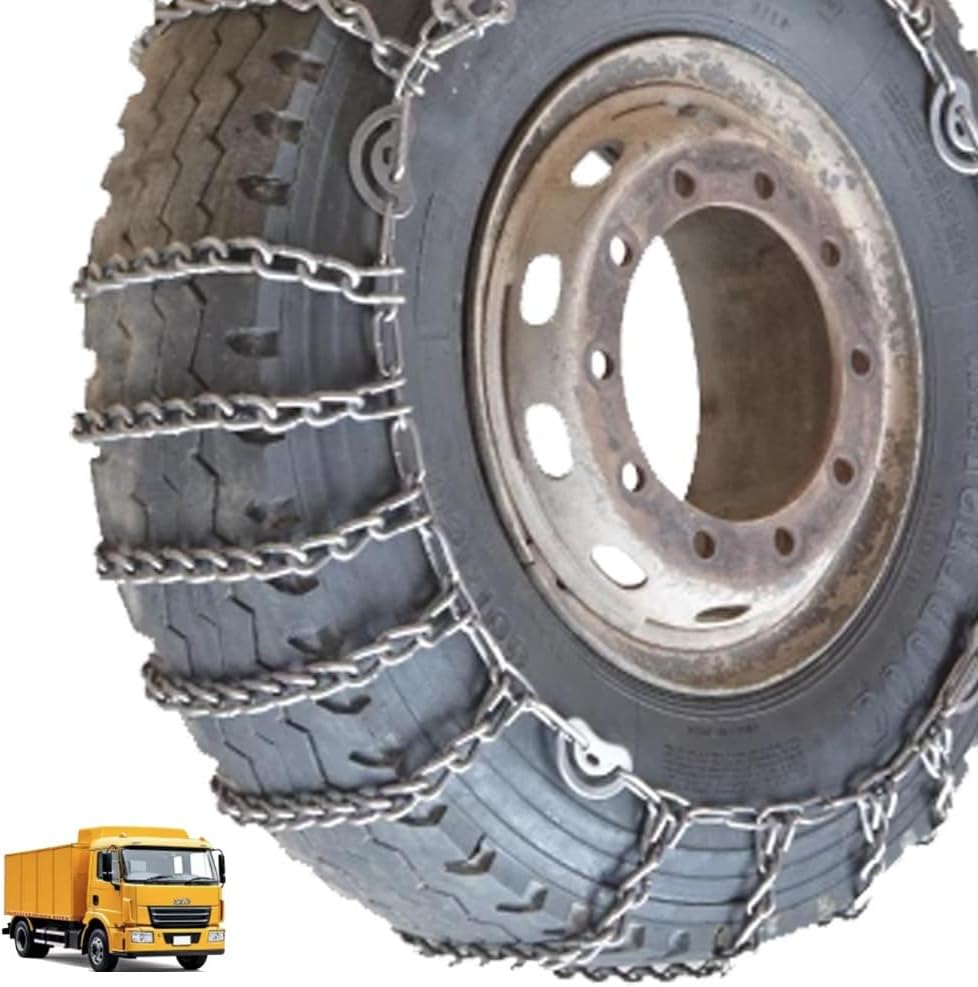 2pcs Universal Emergency Tire Traction Chain Snow Chains for Semi Trucks Metal Tire Chains for SUV Trucks Pickup Trucks Semi Trucks Van Trucks ATV Light Truck Heavy Goods Vehicles 9mm 315/80R22.5