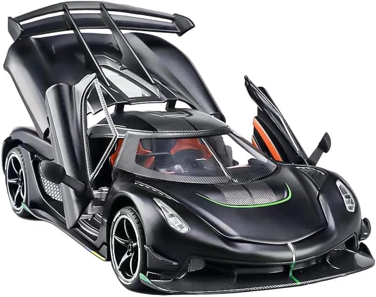 Toy Cars Model Jesko 1/24 Black Alloy Collectibles Die-cast Vehicles with Sound and Light