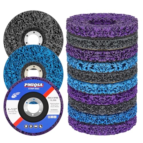 PMIQSA 10 Piezas 115mm Discos de Limpieza Gruesos, CSD Disco Desbaste para Amoladora Angular para Metal Eliminación Oxido Pintura Descamación