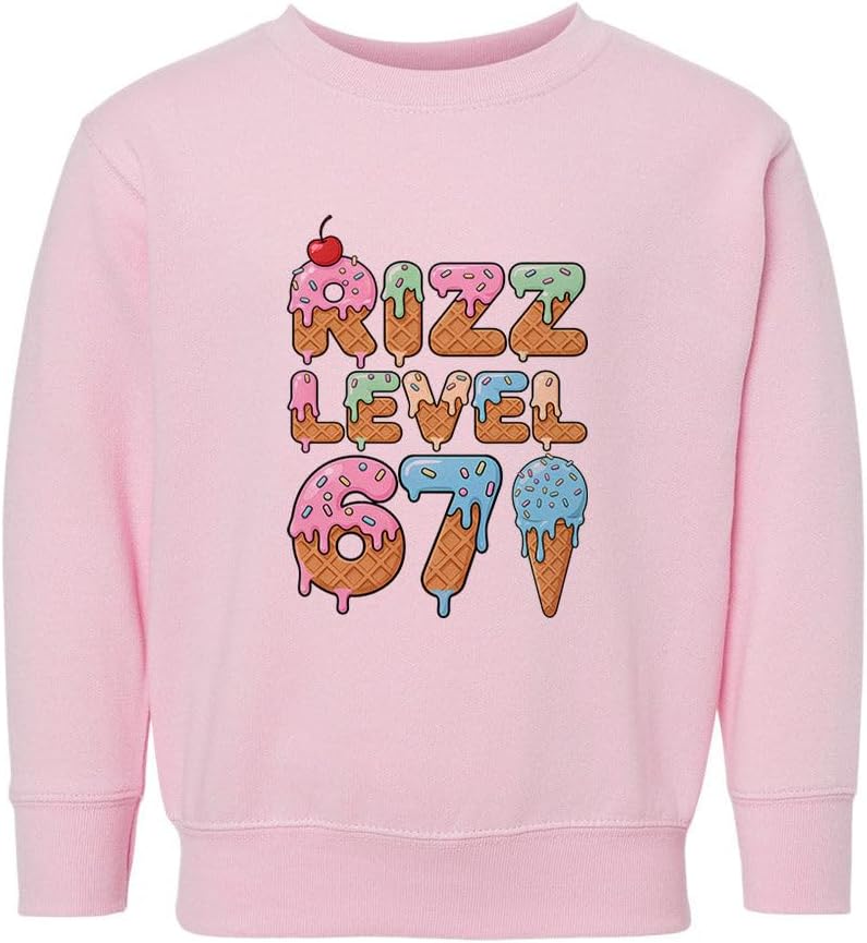 Ice Cream Rizz Level 67 Kids Sweatshirt Toddler