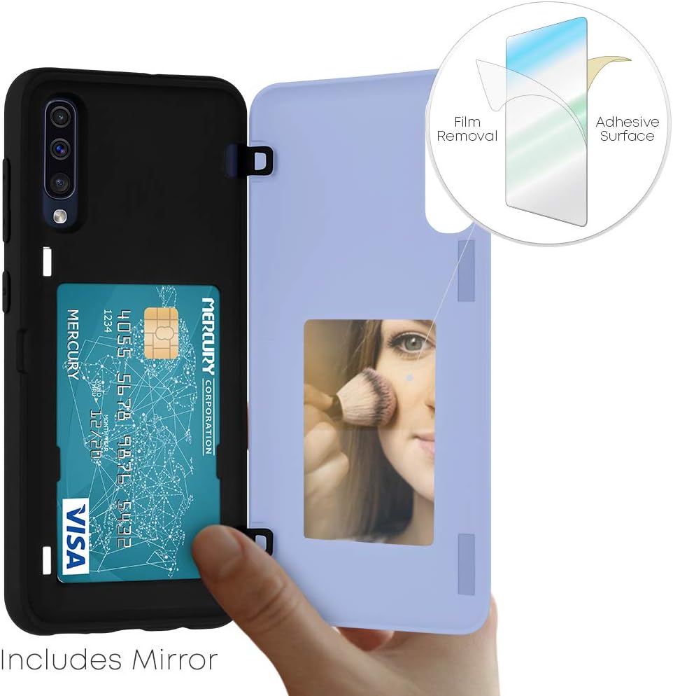 GOOSPERY Galaxy A50 Wallet Case with Card Holder, Protective Dual Layer Bumper Phone Case (Lilac Purple)