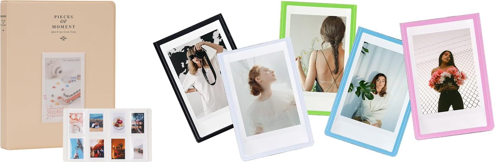 Mini Photo Album with 128 Pockets for Fuji Instax Mini 12 mini 11 70 7s 8 8+ 9 11 25 50s 90 compatible to Fujifilm Instax mini camera & other instant cameras & Magnetic Mini photo frames - Light Pink-image-49