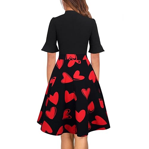 Snapklik.com : Valentines Dress For Women Red Heart Print Empire Wasit Fit And Flare A Line Woman Short Sleeve Classic Church Travel Vacation Dresses M Snapklik.com : Valentines Dress For Women Red Heart Print Empire Wasit Fit And Flare A Line Woman Short Sleeve Classic Church Travel Vacation Dresses M
