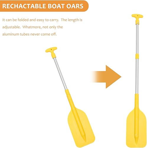 Miniatura 5 de BESPORTBLE Remo telescópico de aleación de aluminio para verano al aire libre, canoa de agua, kayak, surf, suministros de paleta de 21.3-41.7 in