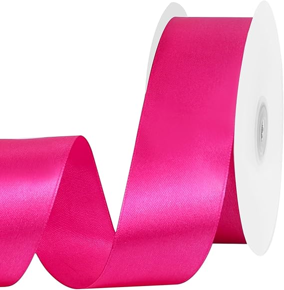 Amazon.com: woric Hot Pink Ribbon 1 1/2 Inch 60 Yards Pink Bows Decor ...
