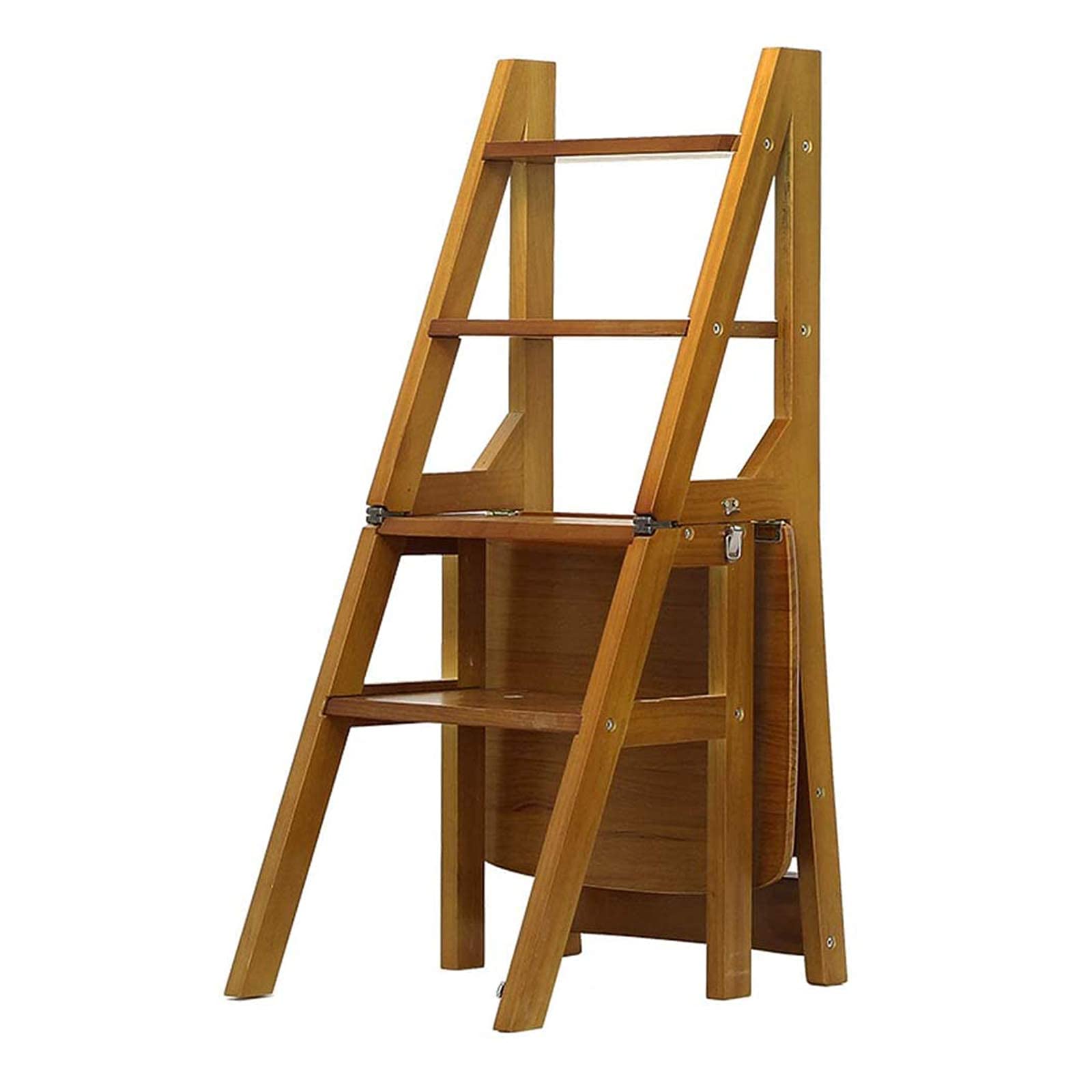 Tabouret à 4 marches en bois pliable et chaise d'escalier domestique 150kg