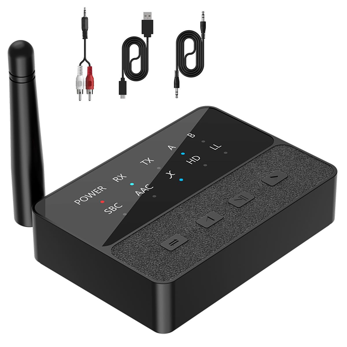 Bluetooth Transmitter Receiver 2in1 for Headphones Bluetooth 5.3 Transmitter One Tow Two Wireless Receiver One-Two for TV Car Support AUX/RCA with Aptx HD High Fidelity, Atpx Ll Low Latency