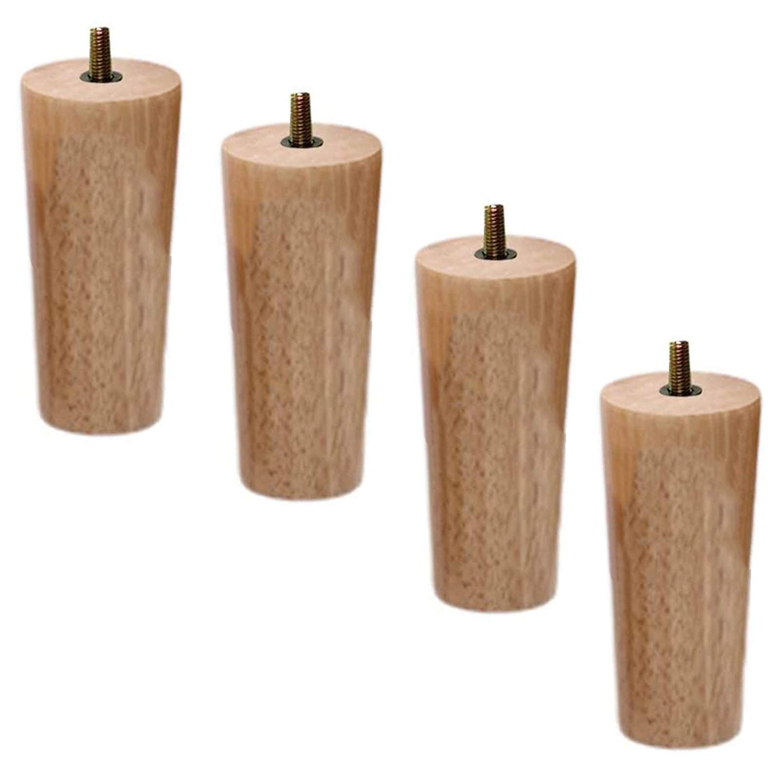 Gambe per Divano in Legno, mobili in Gomma, Piedini per Divano in Legno, Sostituzione Solida per Poltrona, armadietti per Pouf, cassettiera, Colore con Stelo filettato M8, Cono Dritto (10