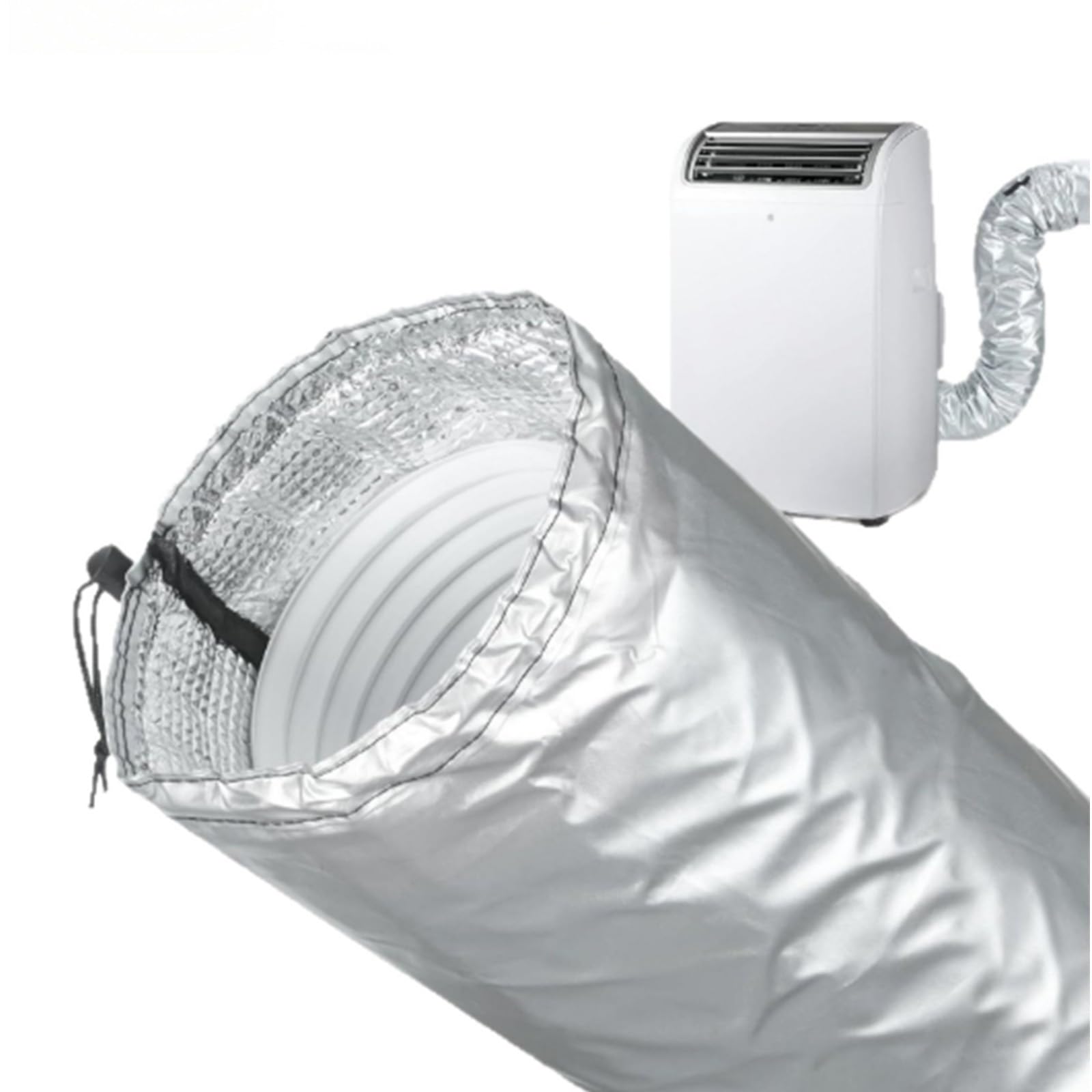 Energy Efficient Air Conditioning Hose Cover Texture Thermal Barrier Designs Suitable for Exhaust Ducts(Silver)
