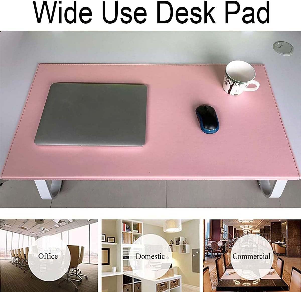 Tappetino da scrivania in pelle con protezione dei bordi, grande tappetino per mouse, tastiera PC, laptop, per ufficio/casa, impermeabile, comodo tappetino da scrivania (60 x 120 cm, verde)