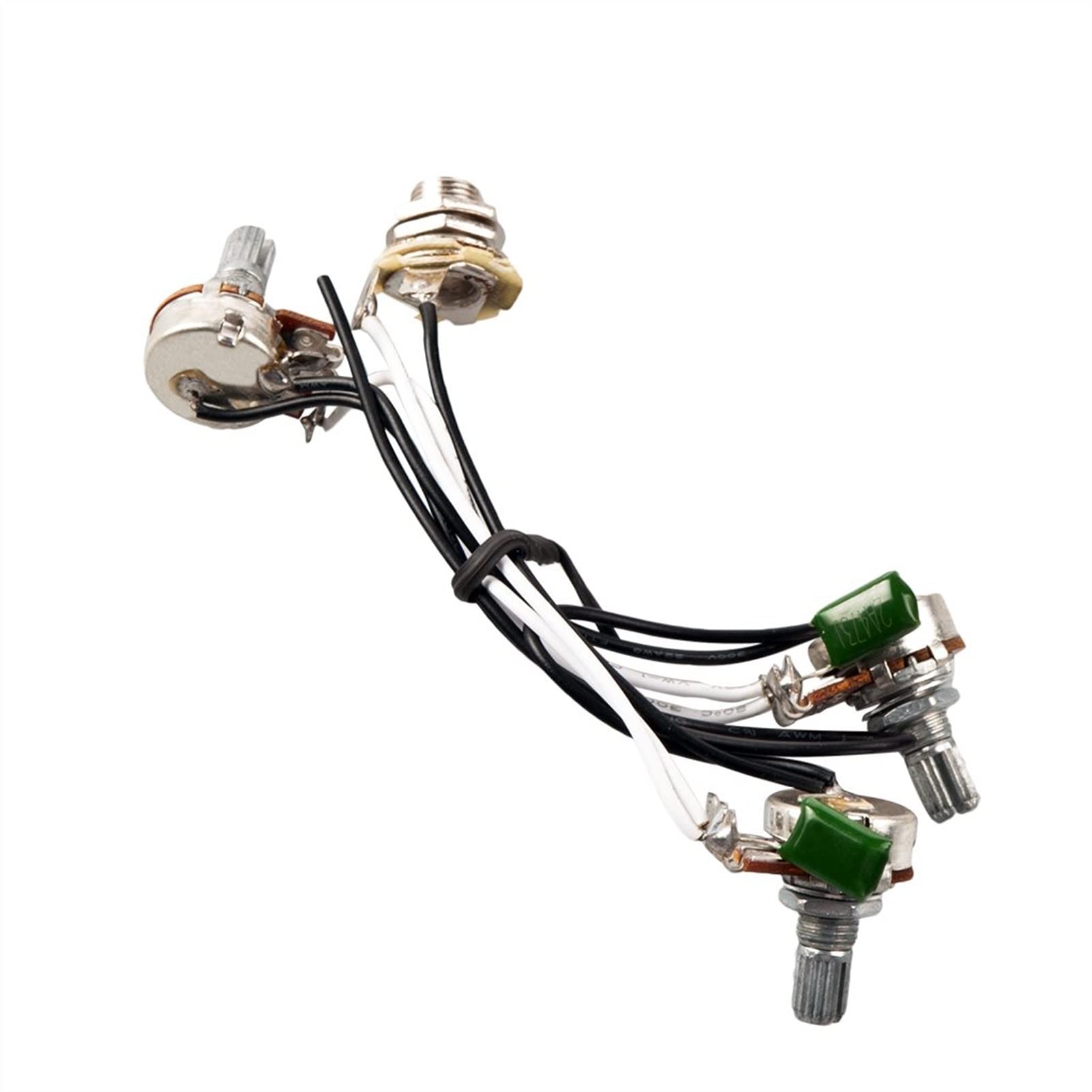 Pièces De Guitare Électrique Harnais De Câblage Trois Boutons Plus Une Interface Convertisseur De Ligne Noire Et Blanche faisceaux câbles guitare