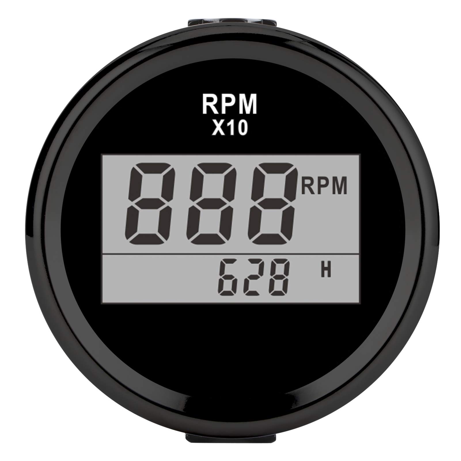 Tacómetro Medidor Digital 0-9990RPM IP67 9-32V 52mm 2 Pulgadas Pantalla LCD para Coche Camión Barco