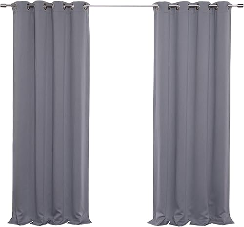 Miniatura 27 de Best Home Fashion Paneles de cortinas opacas de alta calidad, aislamiento térmico sólido, para tratamiento de ventanas, para dormitorio, pestaña