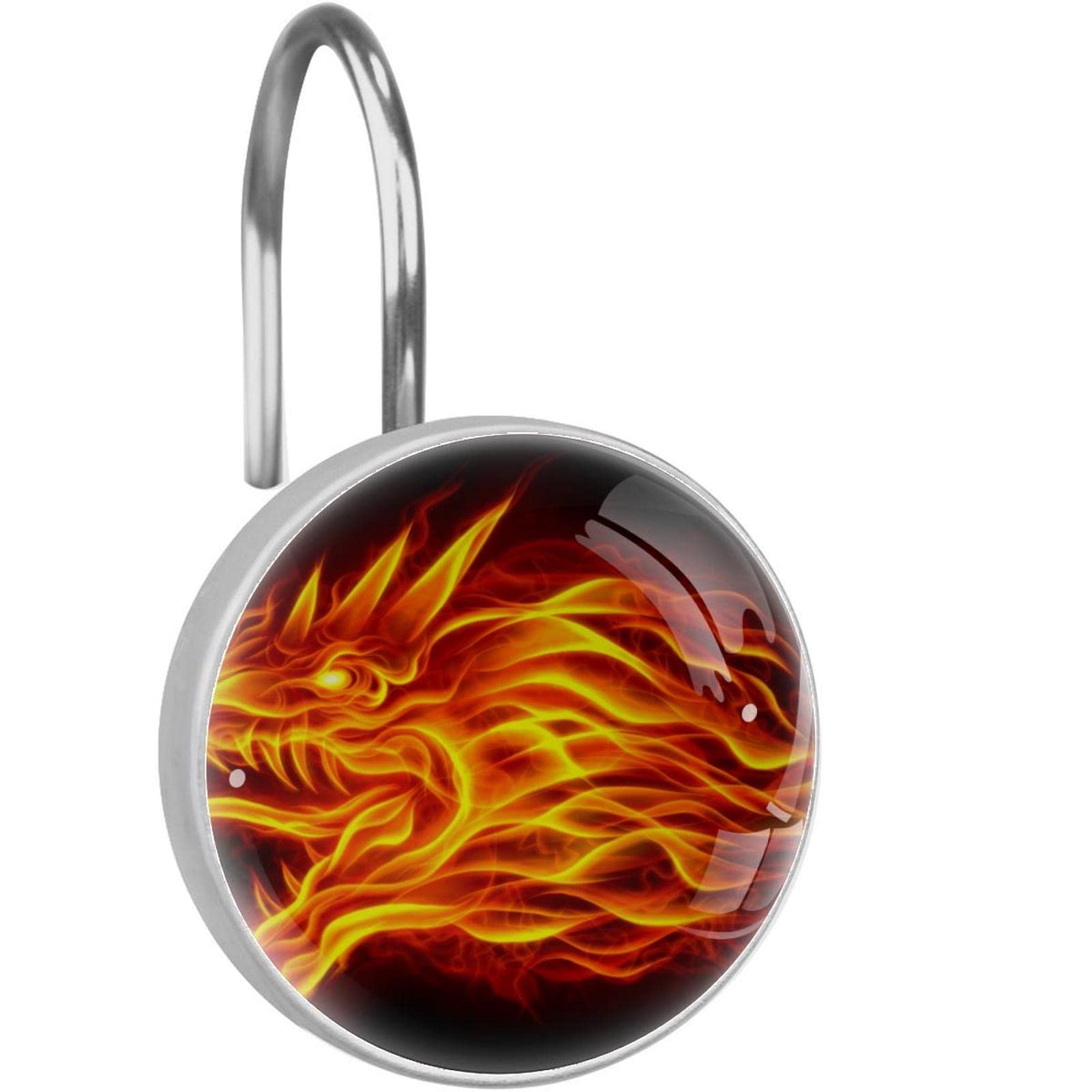 Crochets rideau de douche dragon acier inoxydable anneaux salle de bain