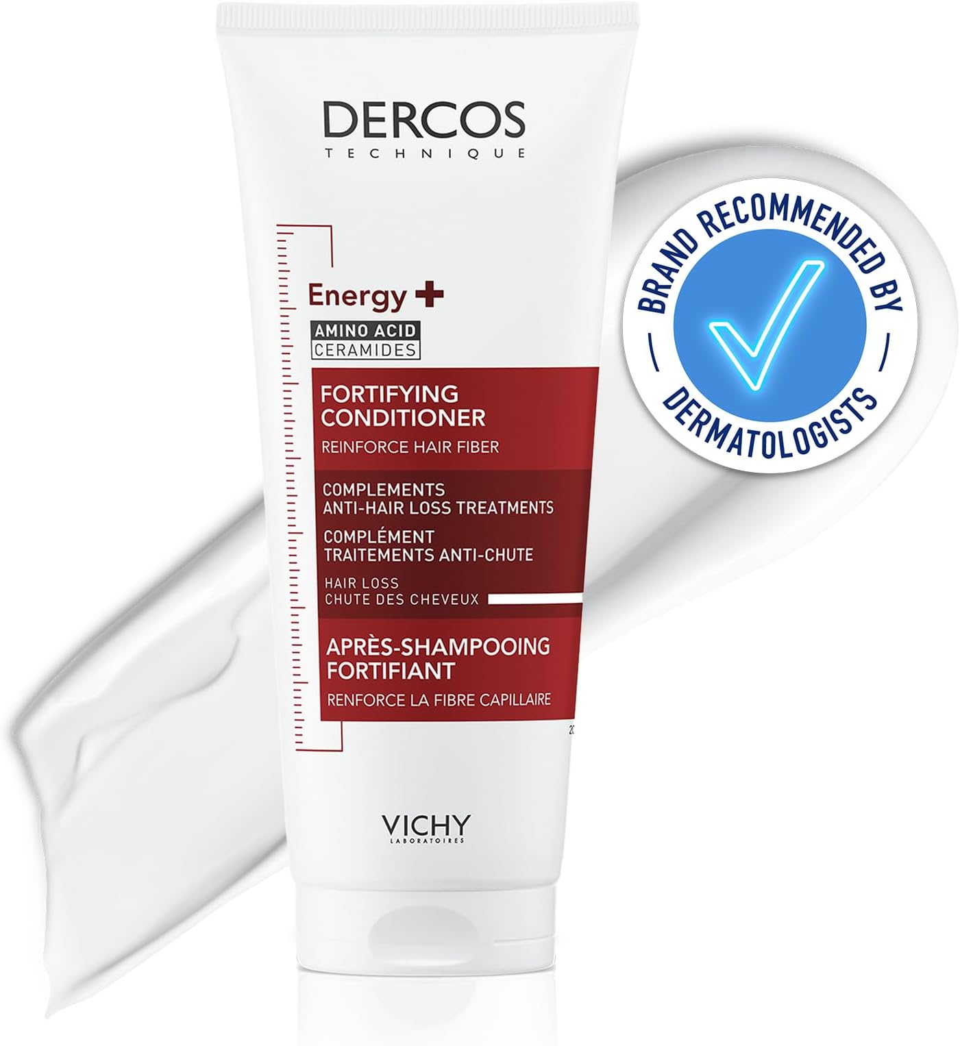 Dercos Energy+ Fortifying Amino Acid & Ceramide Conditioner for Hair Loss & Thinning Due to Breakage 200ml