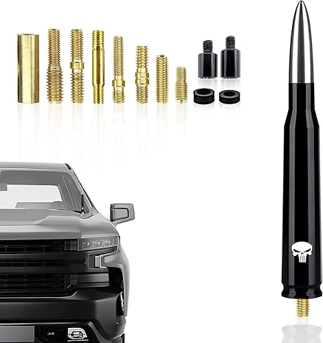 Yonput Paquete de 1 antena de bala para automóvil, para GM Chevy Silverado 1500 2500 3500 HD Avalanche GMC Sierra 1500 2500 3500 Denali accesorios